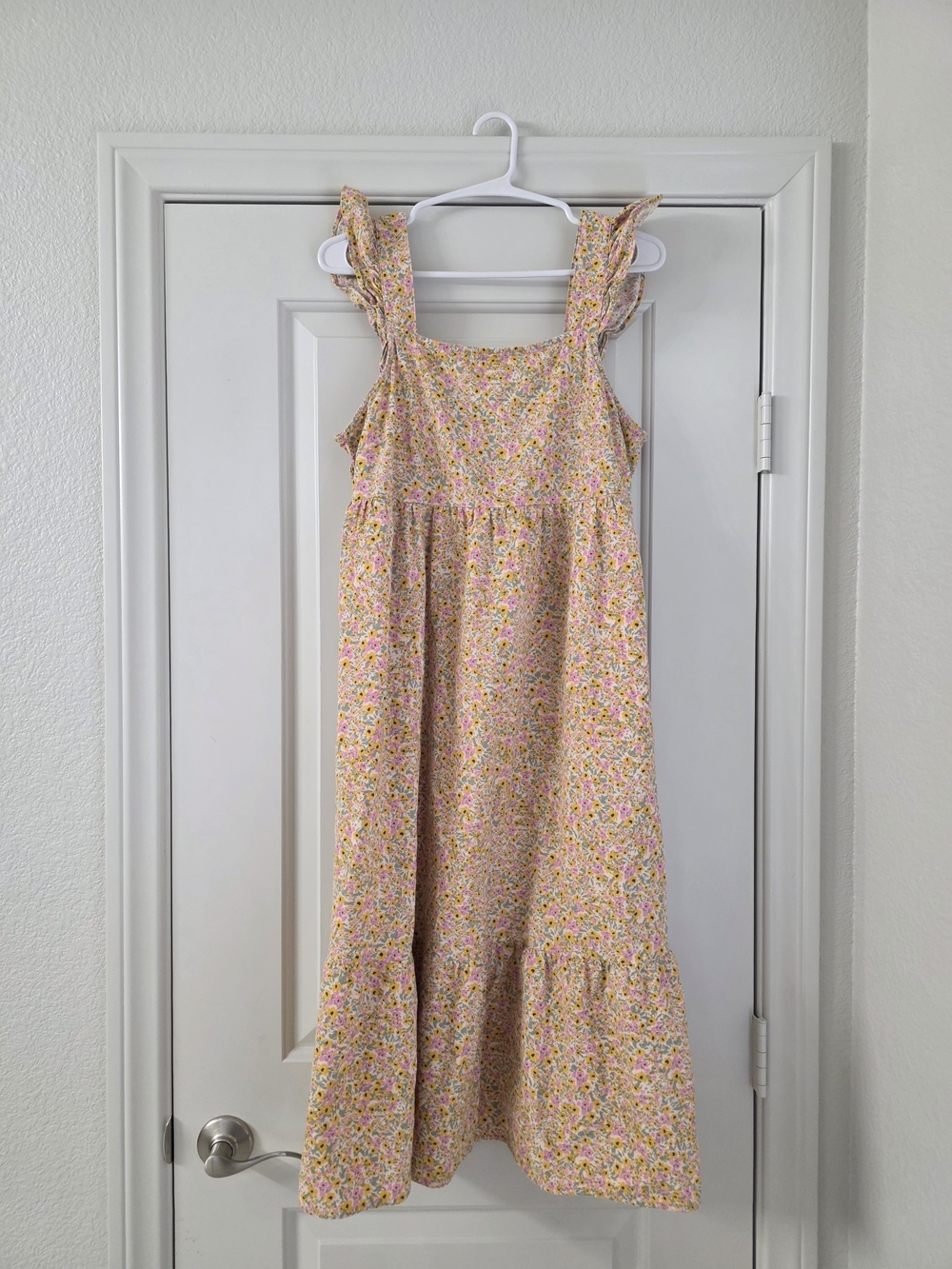 Universal Thread Pink Floral Ruffle Strap Midi Dress - Picture 2 of 5